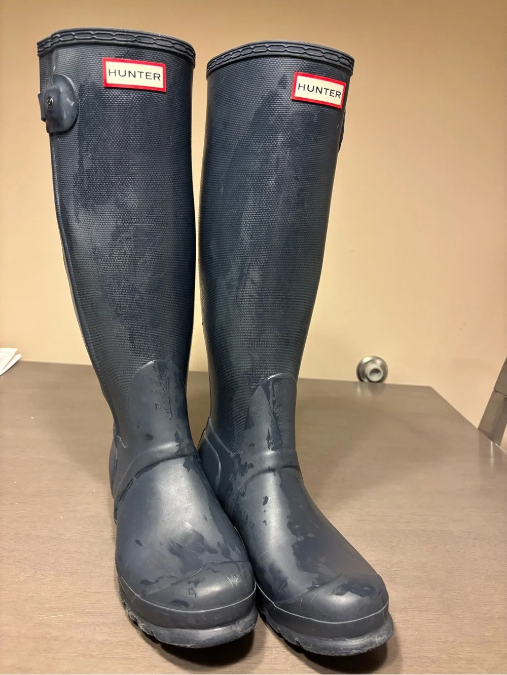 Hunter Rainboots Navy Knee High Size 8